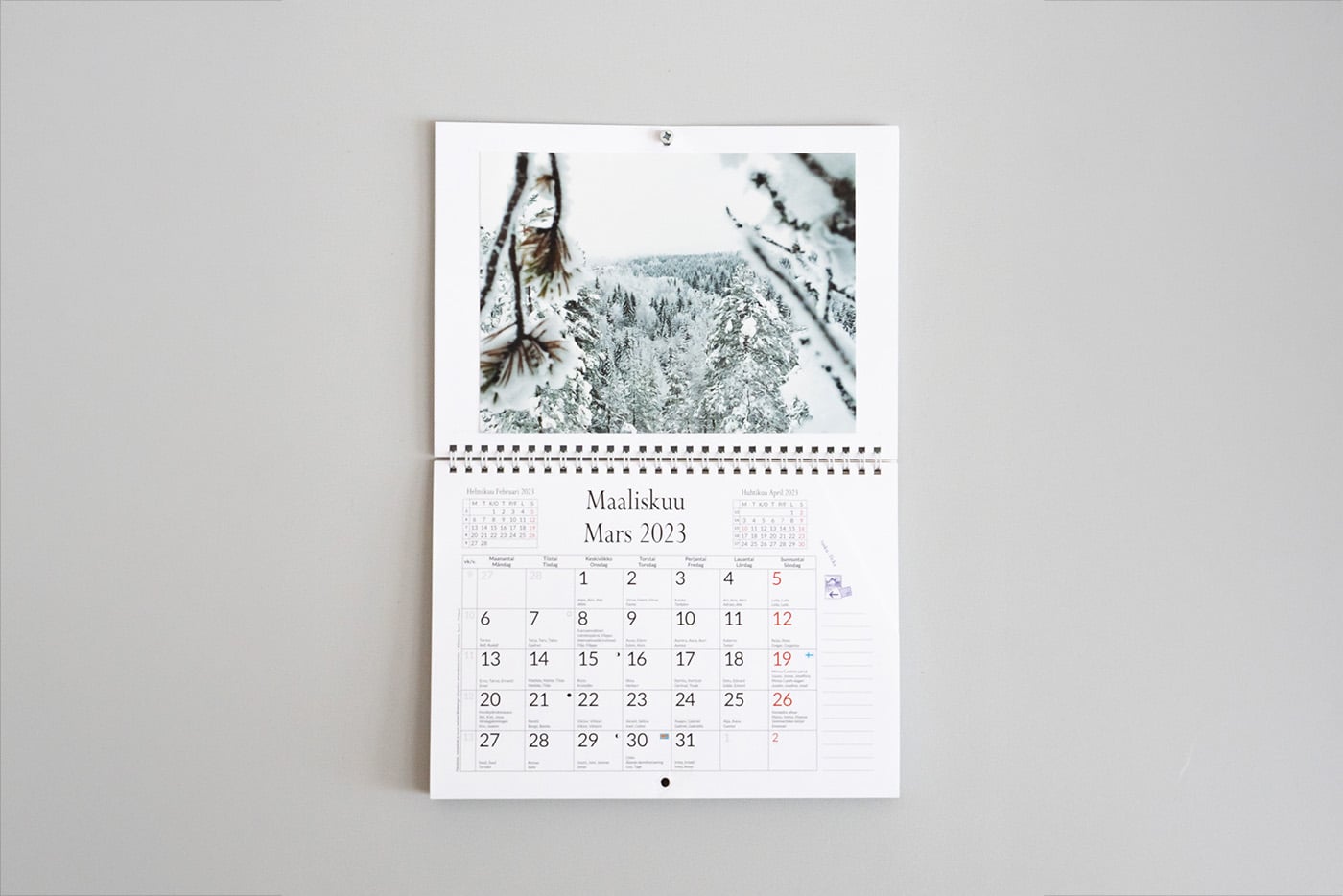 Kuvakalenteri Tunnin Kuvalta.