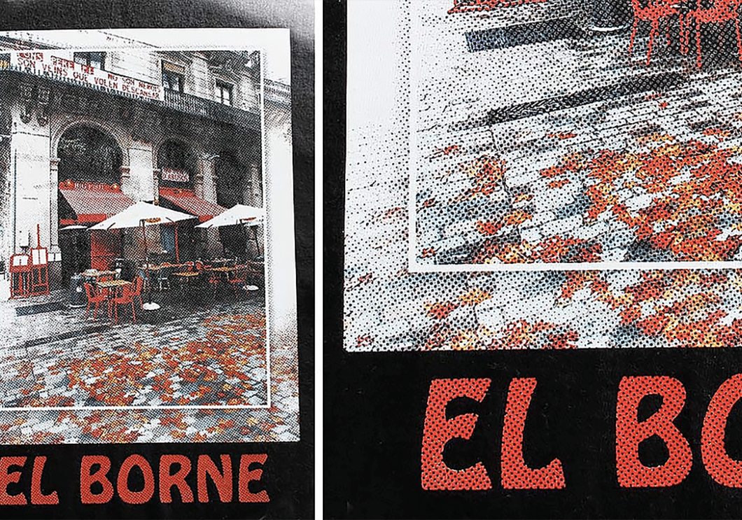 T-paita rasteripainatuksella Tunnin Kuvalta.