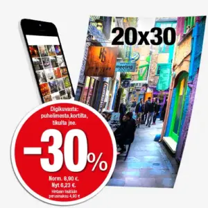 Kuvatarjous 20x30 kuvat -30%.